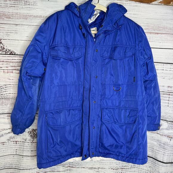 L.L. Bean Women’s Petite Medium Blue Hooded Outdoor Utility Jacket - Picture 1 of 4